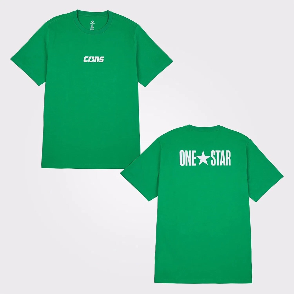 Converse One Star T-Shirt Green Casual Streetwear Skateboarding Classic Medium